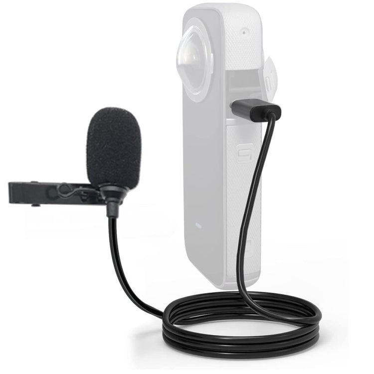 For Insta360 ONE X2 Lavalier Clip Type-C Recording Microphone