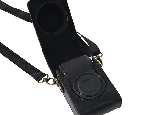 Full Body Camera PU Leather Case Bag with Strap for Ricoh GR / GRII / GRIII, Casio ZR1200 / ZR1500/ ZR2000/ ZR3500, ZR3600 / ZR3700 / ZR5500