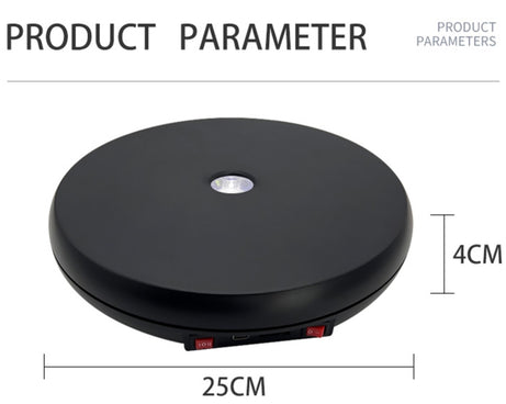 25cm LED Light Electric Rotating Display Stand Turntable