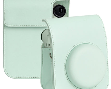 For FUJIFILM instax mini 12 Full Body Leather Case Camera Bag with Strap