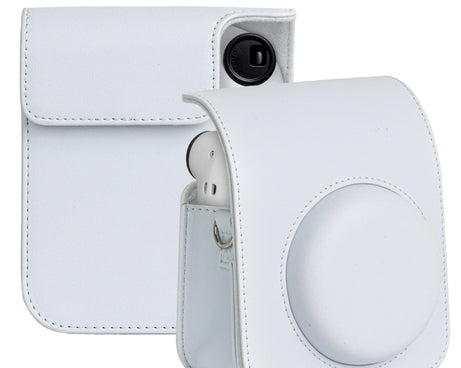 For FUJIFILM instax mini 12 Full Body Leather Case Camera Bag with Strap