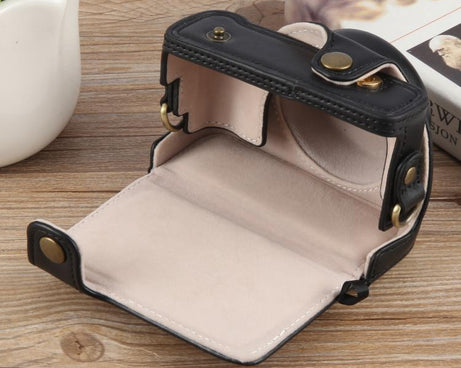 For Sony ZV-1F Vlog Camera Full Body Leather Camera Case Bag with Strap, For Sony ZV-1F