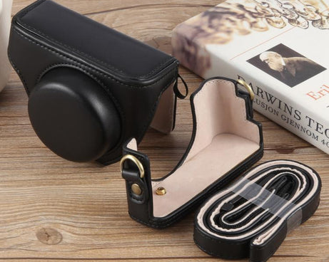 For Sony ZV-1F Vlog Camera Full Body Leather Camera Case Bag with Strap, For Sony ZV-1F