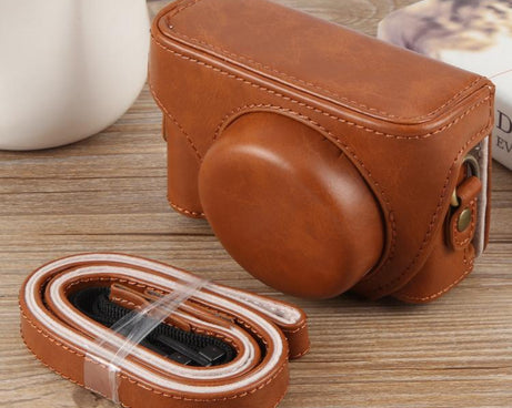 For Sony ZV-1F Vlog Camera Full Body Leather Camera Case Bag with Strap, For Sony ZV-1F