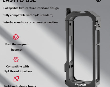 For Insta360 X3 YELANGU LW-ONE X3 Metal Cage Extended Frame Case