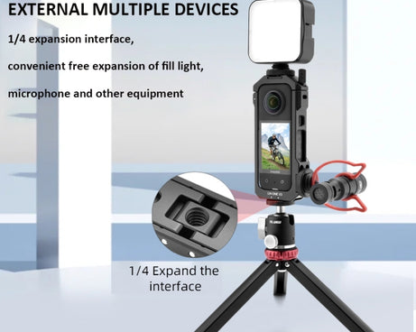 For Insta360 X3 YELANGU LW-ONE X3 Metal Cage Extended Frame Case