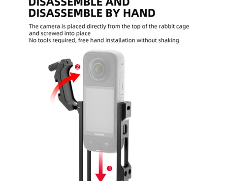 For Insta360 X3 YELANGU LW-ONE X3 Metal Cage Extended Frame Case