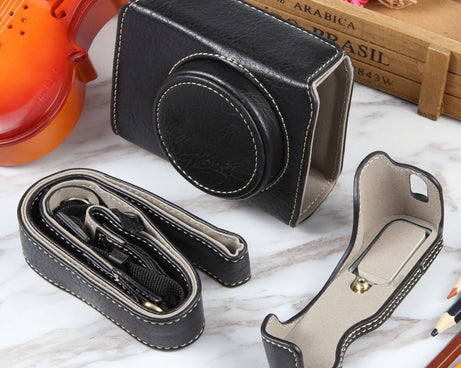 For Canon PowerShot G7 X Full Body Camera PU Leather Camera Case Bag with Strap, For Canon PowerShot G7 X