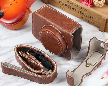 For Canon PowerShot G7 X Full Body Camera PU Leather Camera Case Bag with Strap, For Canon PowerShot G7 X
