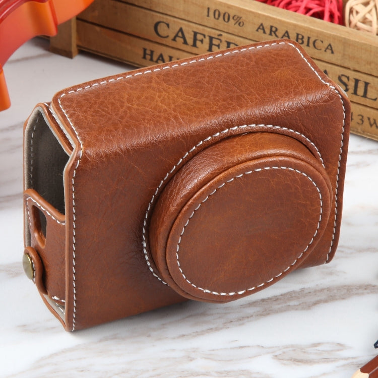For Canon PowerShot G7 X Full Body Camera PU Leather Camera Case Bag with Strap, For Canon PowerShot G7 X