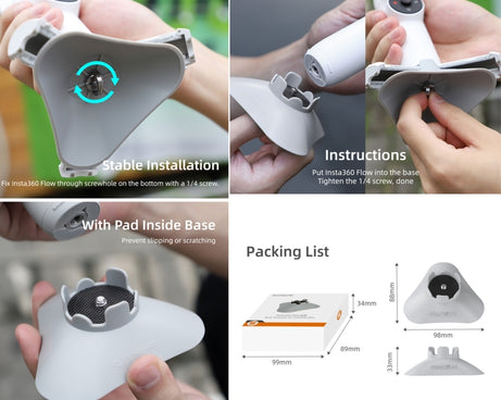 For Insta360 Flow Sunnylife Plastic Gimbal Tripod Base Stand