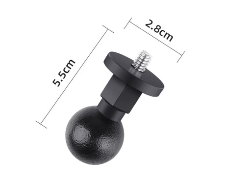 25mm 1/4 inch Screw ABS Ball Head Adapter Mount