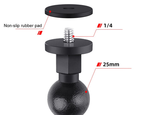 25mm 1/4 inch Screw ABS Ball Head Adapter Mount
