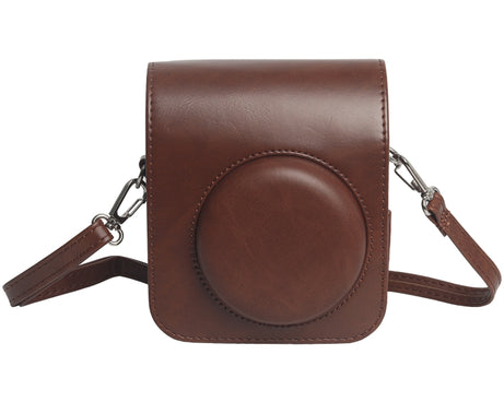For FUJIFILM Instax mini 12 Leather Case Full Body Camera Bag with Shoulder Strap, For FUJIFILM Instax mini 12