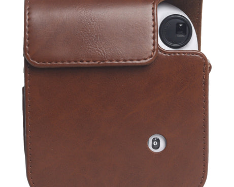 For FUJIFILM Instax mini 12 Leather Case Full Body Camera Bag with Shoulder Strap, For FUJIFILM Instax mini 12