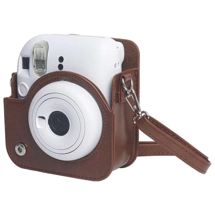 For FUJIFILM Instax mini 12 Leather Case Full Body Camera Bag with Shoulder Strap, For FUJIFILM Instax mini 12
