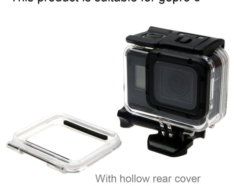 For GoPro HERO6 /5  30m Waterproof Housing Protective Case + Hollow Back Cover with Buckle Basic Mount & Screw, No Need to Disassemble Lens(GP413), Housing Case+ Back cover