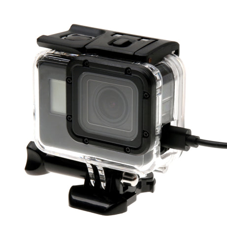For GoPro HERO6 /5 Skeleton Housing Protective Case + Hollow Back Cover with Buckle Basic Mount & Screw, No Need to Disassemble Lens, Hollow Back Cover