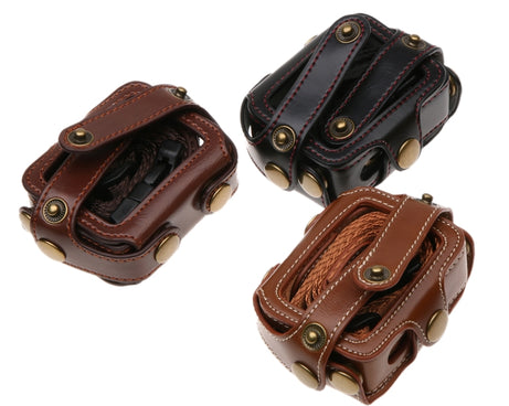 For GoPro HERO7 Black /6 /5  PU Leather Housing Case with Neck Strap & Buttons, PU Leather (Brown), PU Leather (Coffee), PU Leather (Black)