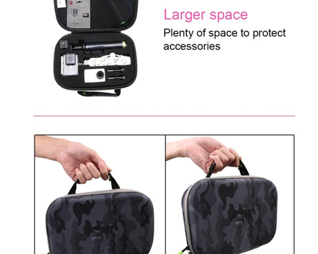 Camouflage Pattern EVA Shockproof Waterproof Portable Case forGoPro, Insta360, DJI and Other Action Cameras Accessories, Size: 27cm x 19cm x 7cm, Size: 27cm x 19cm x 7cm