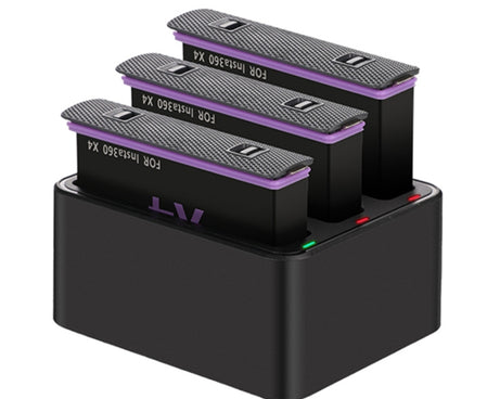 For Insta360 X4 Tri-Slot Batteries Fast Charger