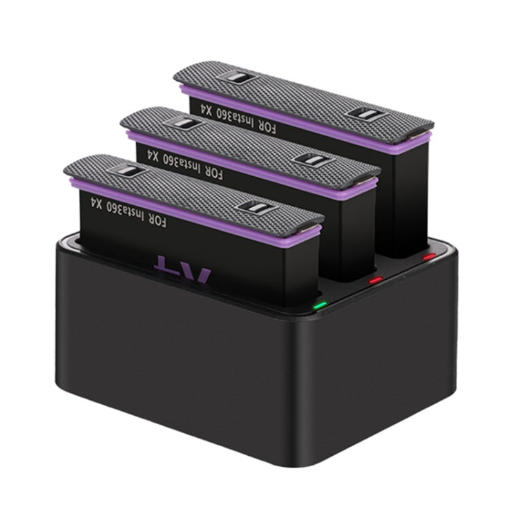 For Insta360 X4 Tri-Slot Batteries Fast Charger