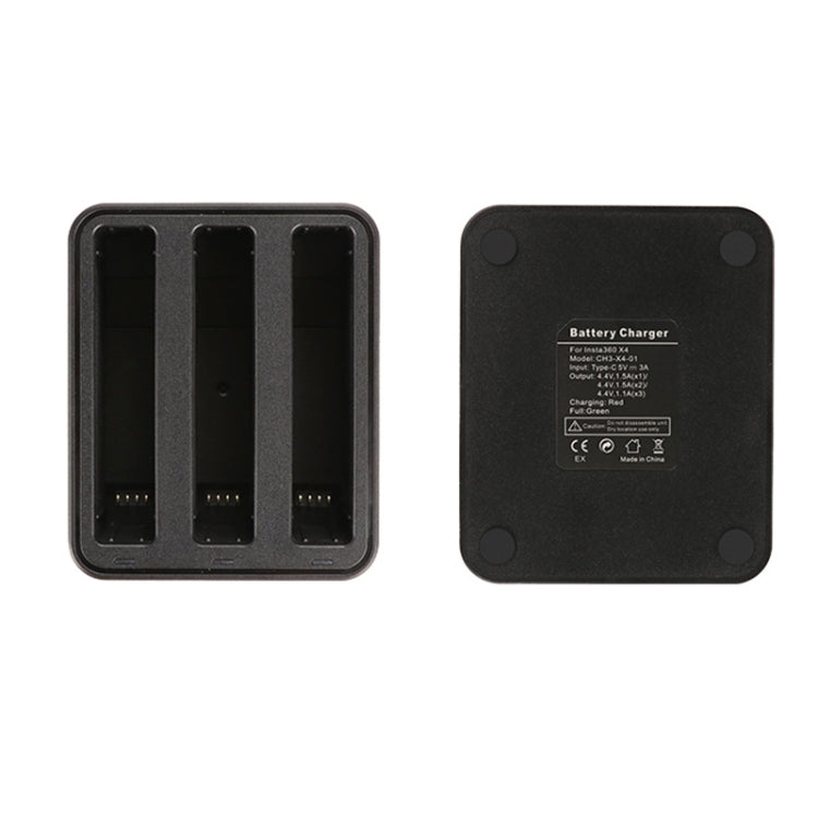 For Insta360 X4 Tri-Slot Batteries Fast Charger