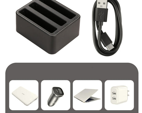 For Insta360 X4 Tri-Slot Batteries Fast Charger