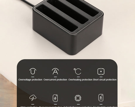 For Insta360 X4 Tri-Slot Batteries Fast Charger