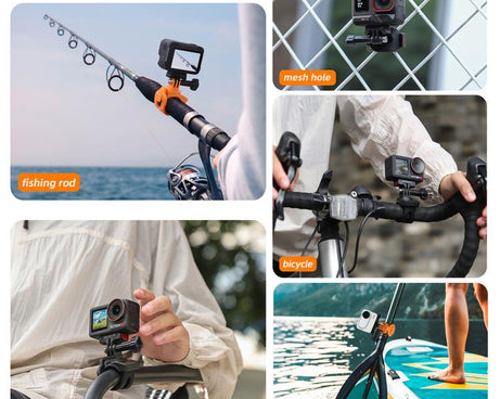 Sunnylife Action Camera Flexible Mount 360 Strap Wrap Band Mount Bike Tube Clip Holder