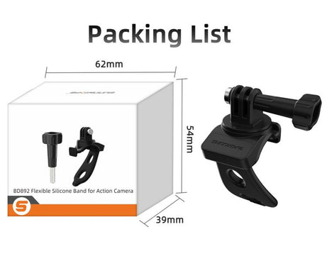 Sunnylife Action Camera Flexible Mount 360 Strap Wrap Band Mount Bike Tube Clip Holder