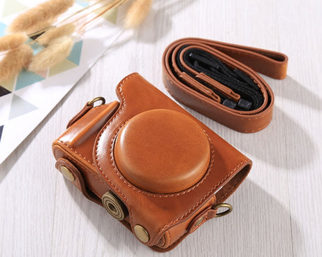 Full Body Camera PU Leather Case Bag with Strap for Canon G9X / G9X II, For G9X