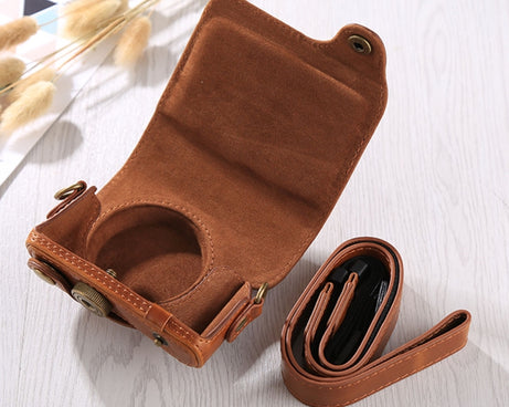 Full Body Camera PU Leather Case Bag with Strap for Canon G9X / G9X II, For G9X