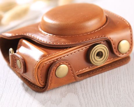 Full Body Camera PU Leather Case Bag with Strap for Canon G9X / G9X II, For G9X