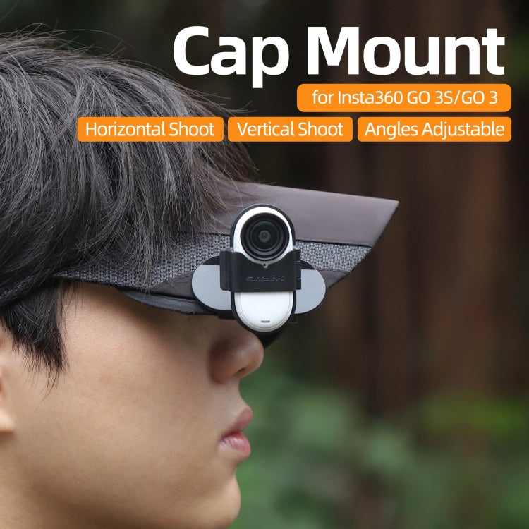 For Insta360 GO3 / GO 3S Sunnylife Baseball Hat Clip Mount Baseball Cap Clamp Quick Release Mount Camera POV Vlog Holder