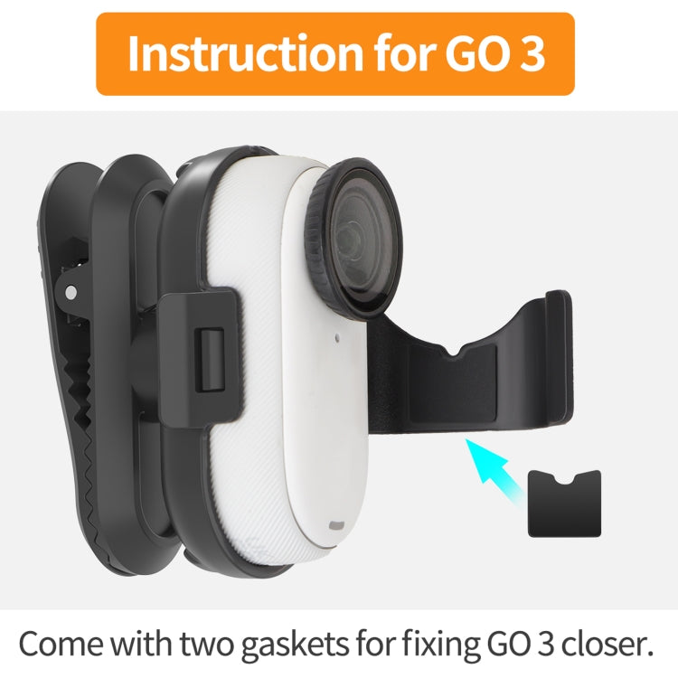 For Insta360 GO3 / GO 3S Sunnylife 360 Degree Rotation Backpack Clip Action Camera Clamp Mount