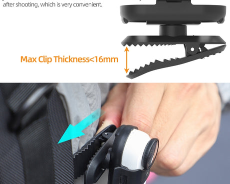 For Insta360 GO3 / GO 3S Sunnylife 360 Degree Rotation Backpack Clip Action Camera Clamp Mount