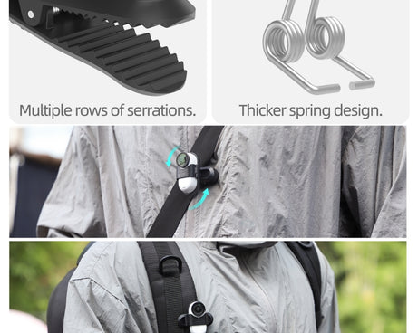 For Insta360 GO3 / GO 3S Sunnylife 360 Degree Rotation Backpack Clip Action Camera Clamp Mount