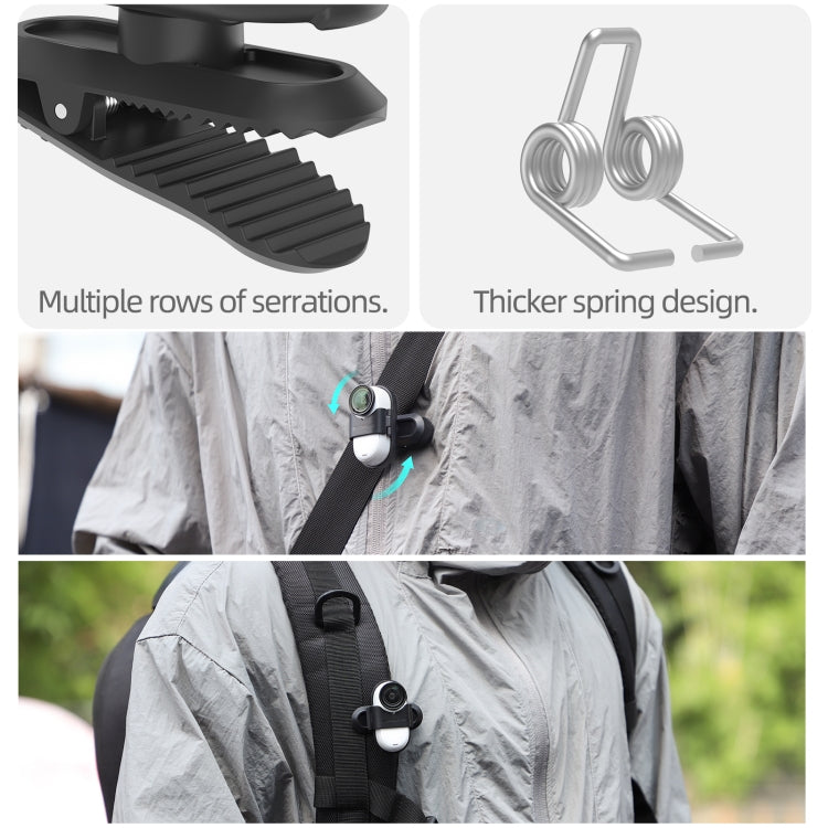 For Insta360 GO3 / GO 3S Sunnylife 360 Degree Rotation Backpack Clip Action Camera Clamp Mount