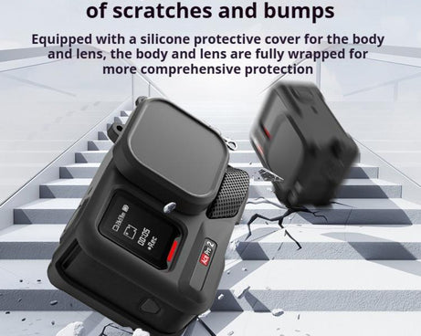 For Insta360 Ace Pro 2 Silicone Protective Case with Wrist Strap & Lens Cover