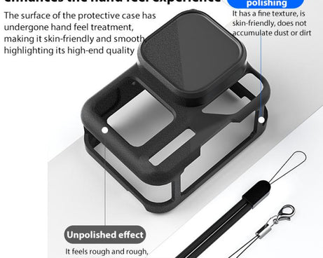 For Insta360 Ace Pro 2 Silicone Protective Case with Wrist Strap & Lens Cover