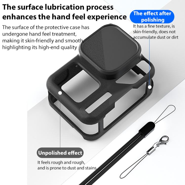 For Insta360 Ace Pro 2 Silicone Protective Case with Wrist Strap & Lens Cover