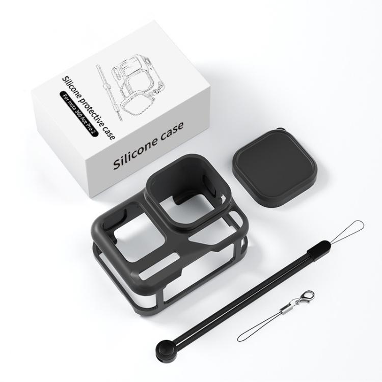 For Insta360 Ace Pro 2 Silicone Protective Case with Wrist Strap & Lens Cover