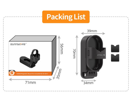 For Insta360 GO3 / GO 3S Sunnylife 360 Rotation Foldable Magnetic Mount