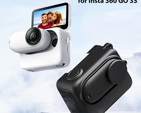 For Insta360 GO 3S Camera Charging Case Silicone Case with Lens Cap & Strap, For Insta360 GO 3S
