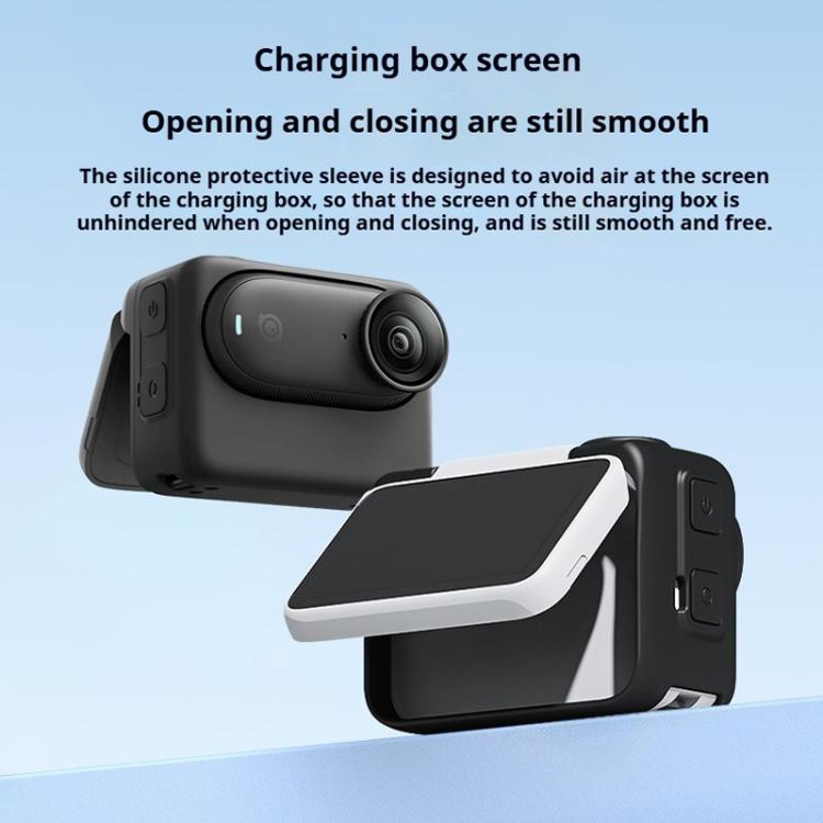 For Insta360 GO 3S Camera Charging Case Silicone Case with Lens Cap & Strap, For Insta360 GO 3S