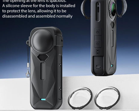 For Insta360 X5 Camera Body Cover Silicone Case with Lens Cover