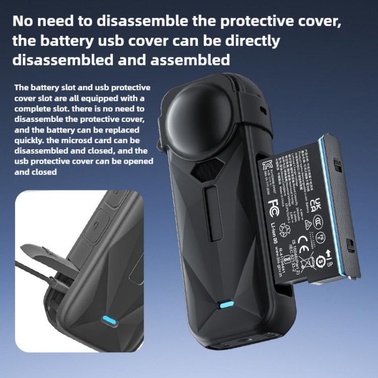 For Insta360 X5 Camera Body Cover Silicone Case with Lens Cover