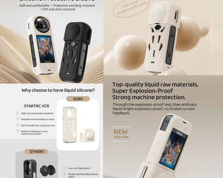 For Insta360 X5 STARTRC Silicone Protective Cover with Lens Cover