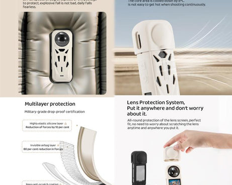 For Insta360 X5 STARTRC Silicone Protective Cover with Lens Cover